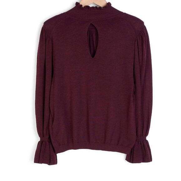 Women's BA&SH Light Knit Sweater, Size Small, Burgundy - Picture 4 of 8